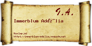 Immerblum Adélia névjegykártya